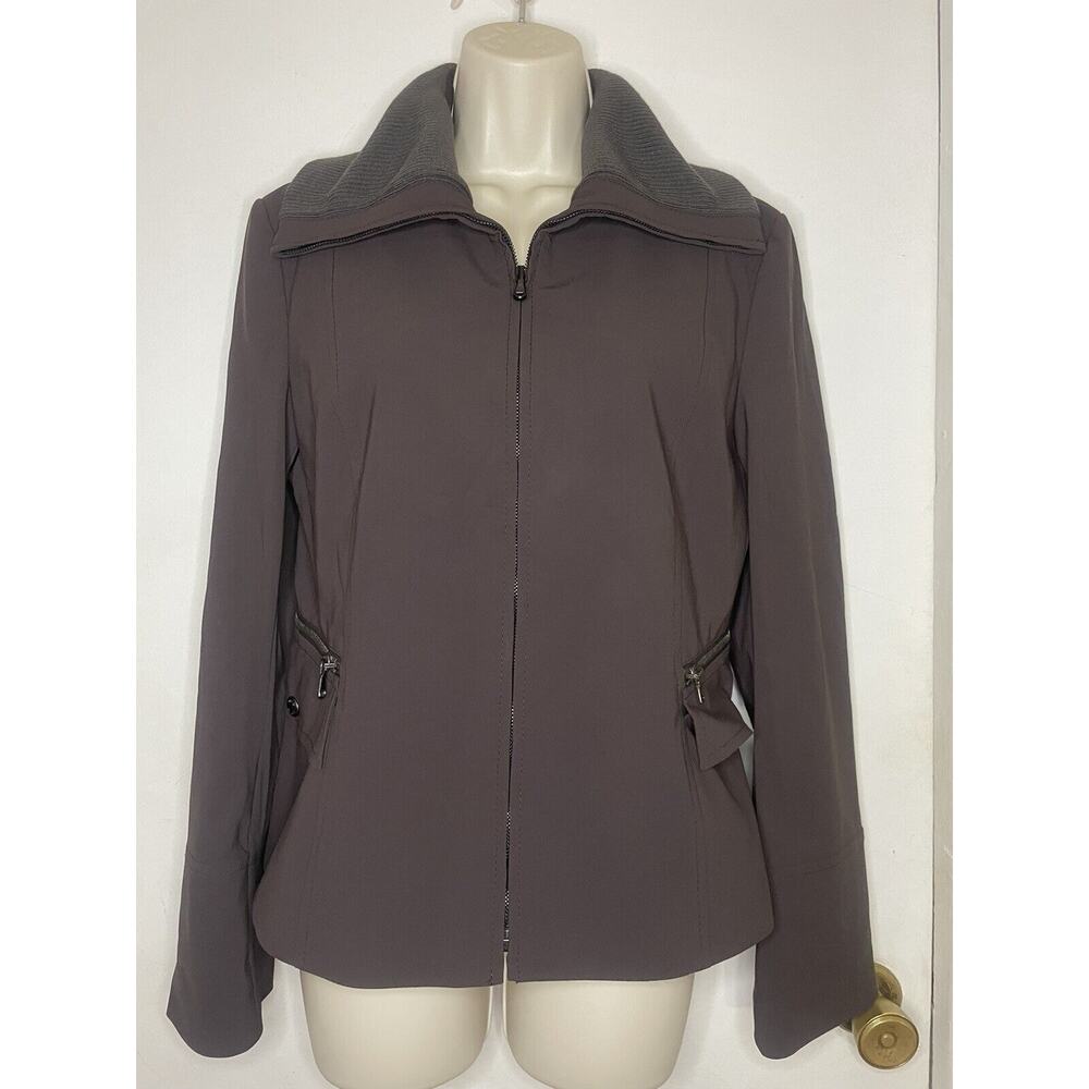 Strenesse blue lined coat jacket brown womens size 6
